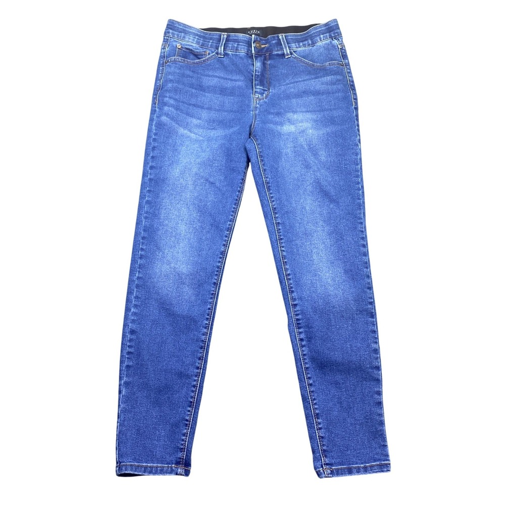 Curve Appeal Womens Size 10/30 Blue Skinny High Rise Stretch Denim Jeans Grunge